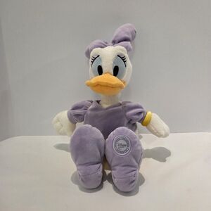 Disney Store Authentic Daisy Duck 16" Plush Stuffed Animal Toy Beanie Bag Stamp